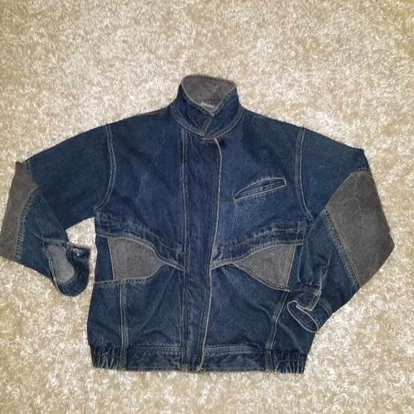 Men's Vtg 80s Jordache Colorblock Jean Jacket M Streetwear Hip Hop Rocker - Picture 1 of 11